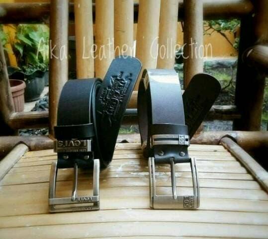 TERLARIS sabuk asli kulit ukuran panjang 140 cm, sabuk garut