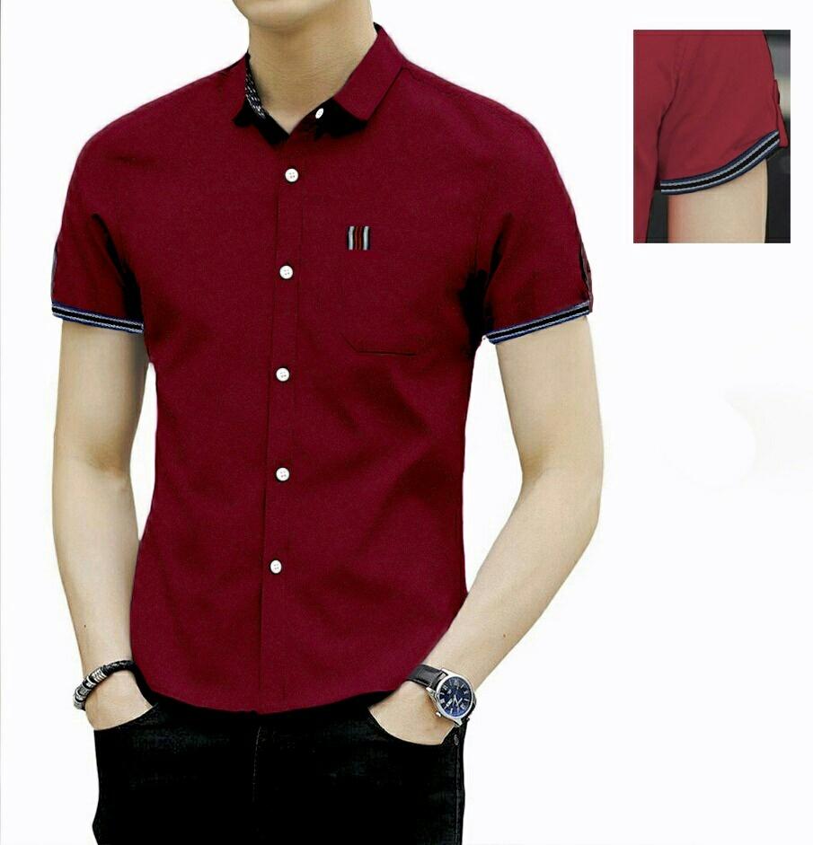 Theclover kemeja pria JUPITER 2warna/kemeja Slim Fit/kemeja lengan pendek/kemeja kantor/kemeja formal/HEM PRIA