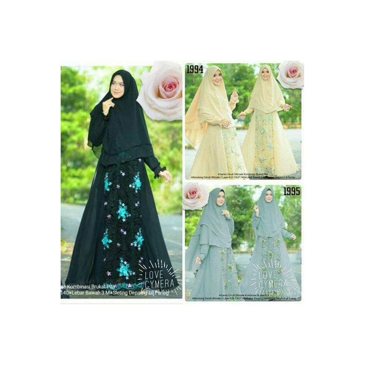 gamis syari 1993 ceruti ultimate brukat pita import high quality