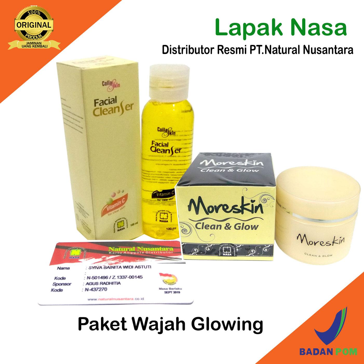Paket Perwatan Wajah Kinclong Glowing Nasa / Paket Glow / Collaskin Facial