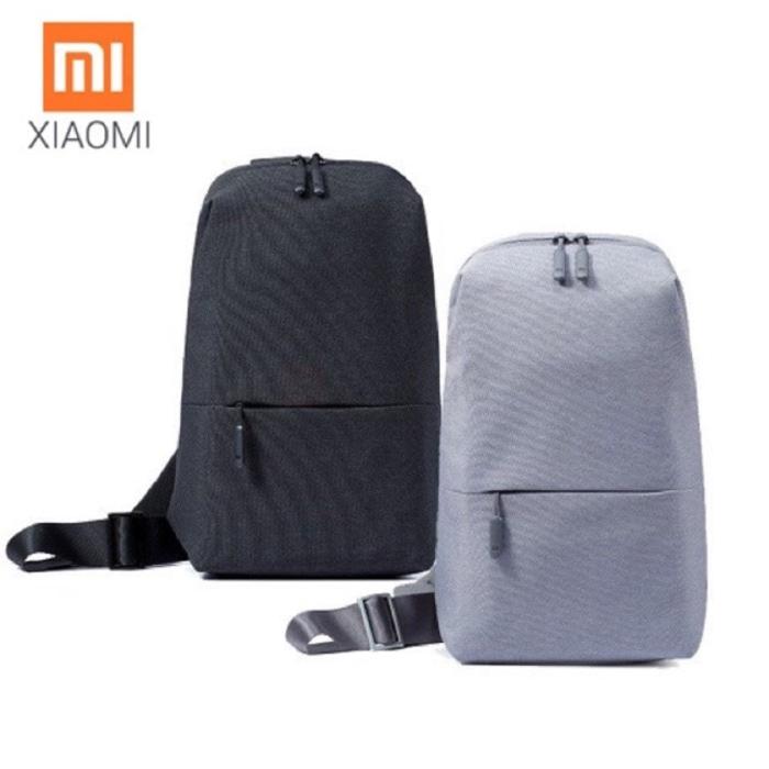 Harga Diskon!! XIAOMI URBAN LEISURE MULTIFUNCTIONAL CROSSBODY SLING BAG - ABU -ABU TUA - ready stock