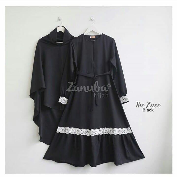 Baju Original BC The lace syar'i+khimar wolfice Gamis Panjang Wanita Muslim Pakaian Cewek Gaun Muslimah Hijab Terbaru modern Trendi 2018