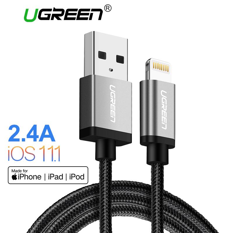UGREEN 1Meter Apple Lightning Cable for iPhone 5s 6/6S/6S Plus 7/7Plus 8/8Plus, Apple MFI, Lightning to USB Data Sync Cable Grey