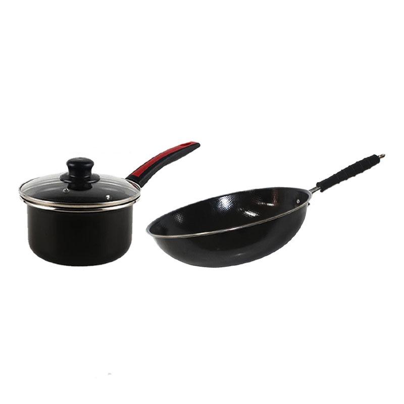 EELIC WAP-G40230 MIX HITAM PANCI SERBAGUNA PENUTUP KACA PANCI TEFLON PANCI SUSU TUTUP KACA WAP-G4020 DAN WAJAN PENGGORENGAN WAP-30CM Serbaguna Anti Lengket