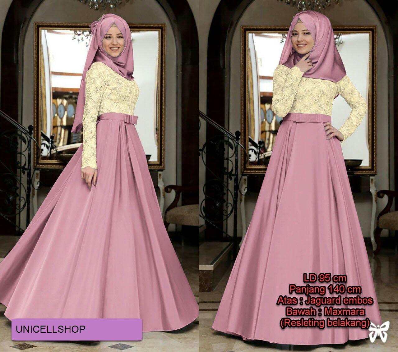 Baju Wanita Shop Gamis Wanita Terbaru Vani Gamis Wanita Lebaran / Gamis panjang Dress Muslim Long Maxi / Gamis Lebaran Syari / Syar'i Premium / Hijab Muslimah / Syari Gamis / Gaun Pesta Wanita Terbaru GRATIS JILBAB (Hirama) SS - Cream Pink