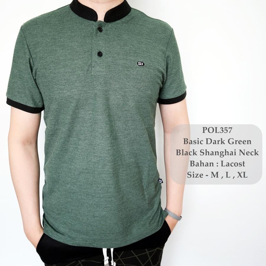 TGF 357 Polo Shirt Kombinasi Hijau / Polo Shirt Pria / Baju Polo Pria / Kaos Kerah Koko Distro / Kaos Sanghai Cowok