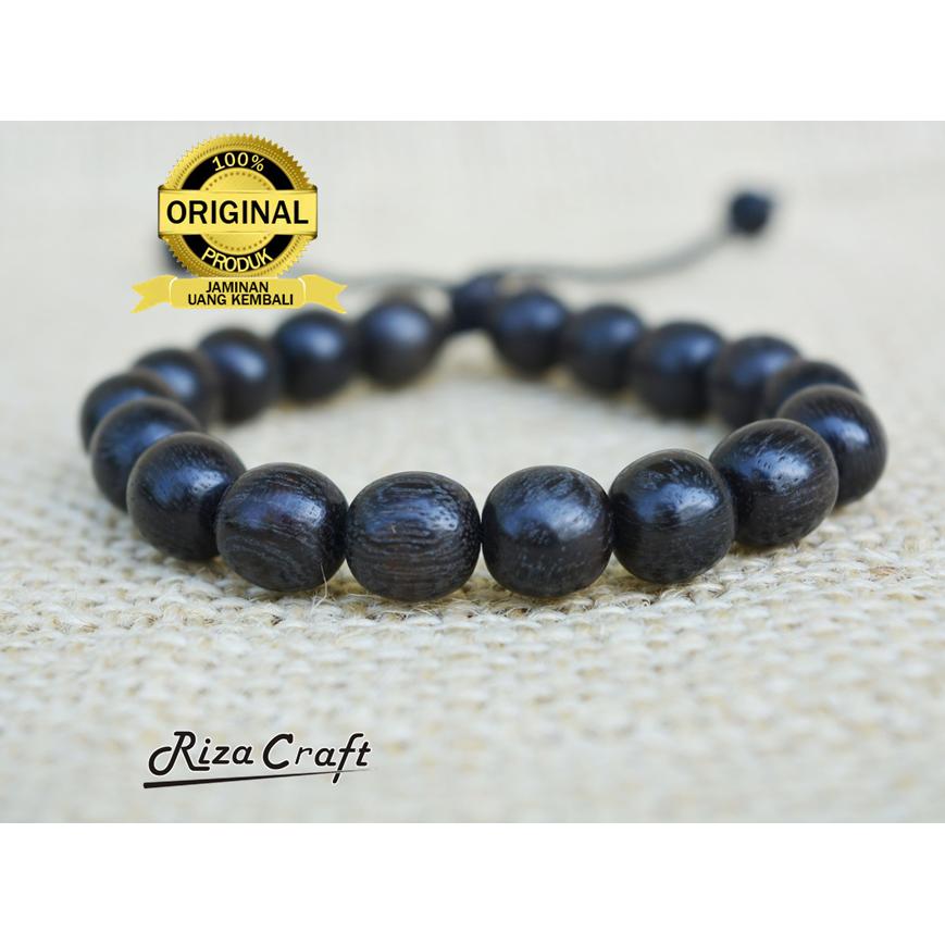 Gelang Kayu Ulin Asli Manang Kalimantan Hitam Natural