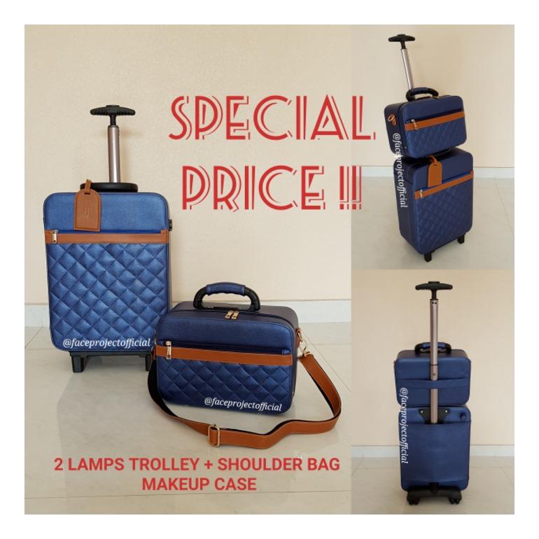 Koper Make Up Beauty Case Makeup Kotak Rias Tas Kosmetik Biru