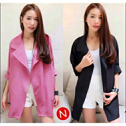 Promo Hari Ini Cn 57128 Outer Malika Cardigan Blazer Wanita Murah Hijab Baju Muslim Cewek Gaul Modis