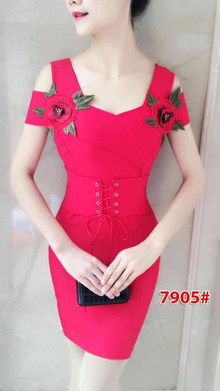 7905# dress fashion / dress span import / gaun pesta 