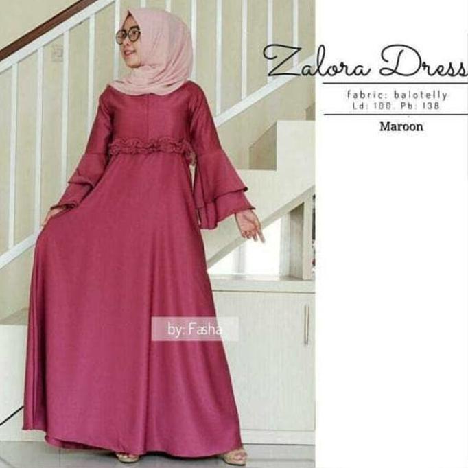 Terlaris Baju Atasan Muslim Murah / Gamis Murah Zalora Dres Maroon | Baju Lebaran Muslim Wanita Anak