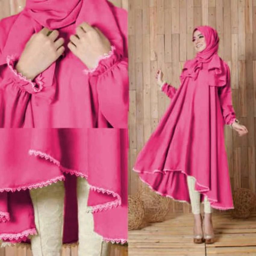 Jessica Fashion Tunik Mikhayla + Pashmina - Abu 2