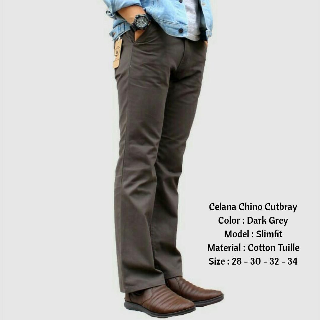 Celana chino cutbray made in bandung bahan cotton twill stretch melar size 28 - 34