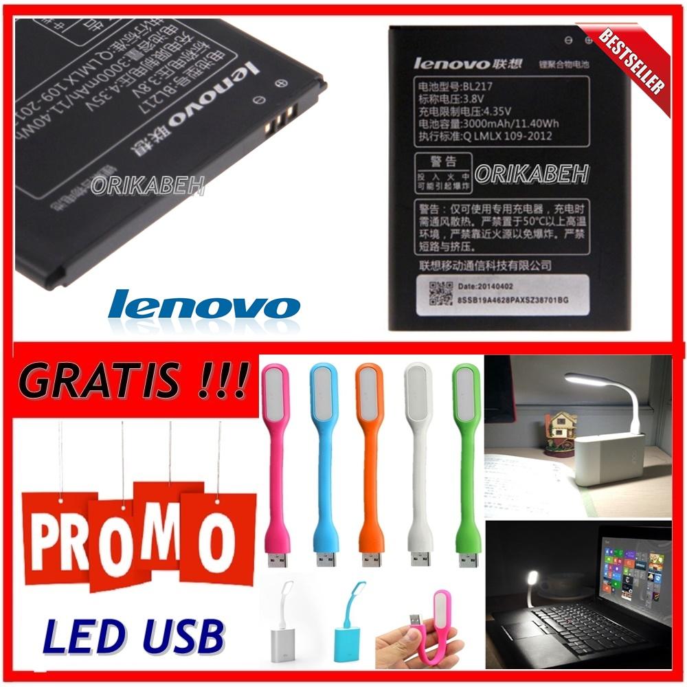 Lenovo Baterai / Battery BL217 For Lenovo S930 Original - Kapasitas 3000mAh + Gratis Lampu Led Usb ( orikabeh )