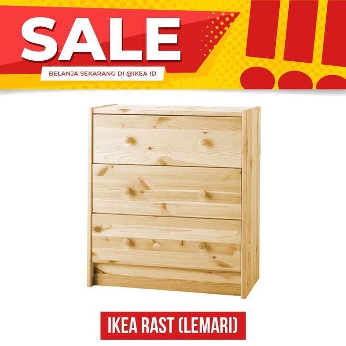 IKEA RAST Lemari 3 laci, kayu pinus