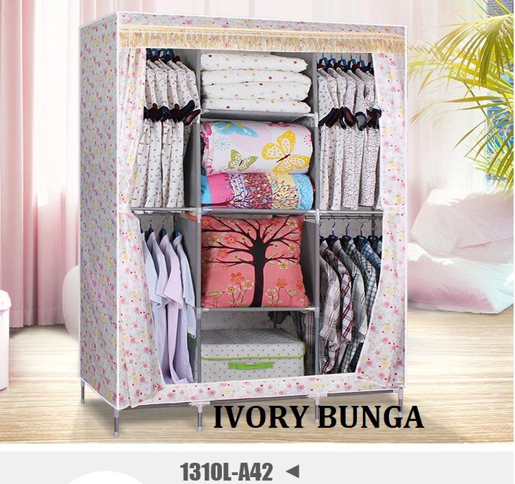 Lemari Baju Portable rak furniture pakaian cloth wardrobe 3 Skak