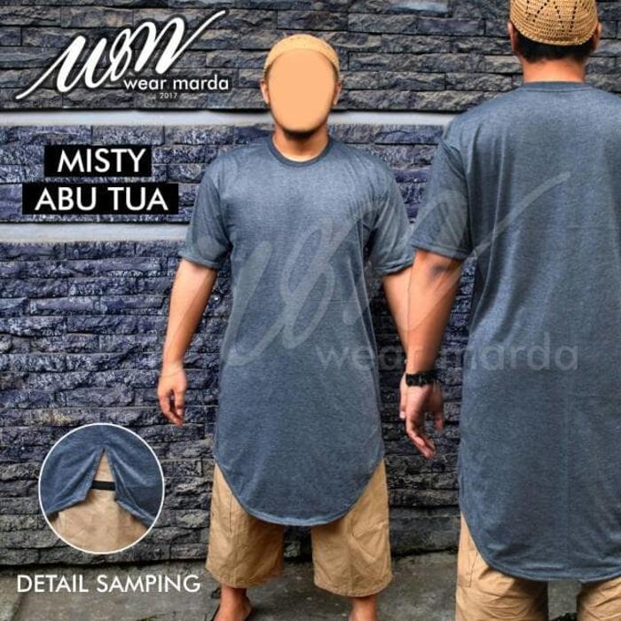 DISKON Gamis Kaos Pakistan Abu Misty Tua Baju Koko Grey Lengan Pendek TERMURAH
