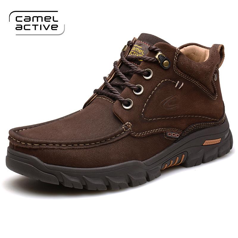 ST.WIN Sepatu luar ruangan Camel Active musim dingin pria Sepatu bot kasual Tambah beludru Pergelangan Kaki Tinggi Sepatu katun Anti Selip Penghangat sepatu bot pendek sepatu bot untuk naik gunung