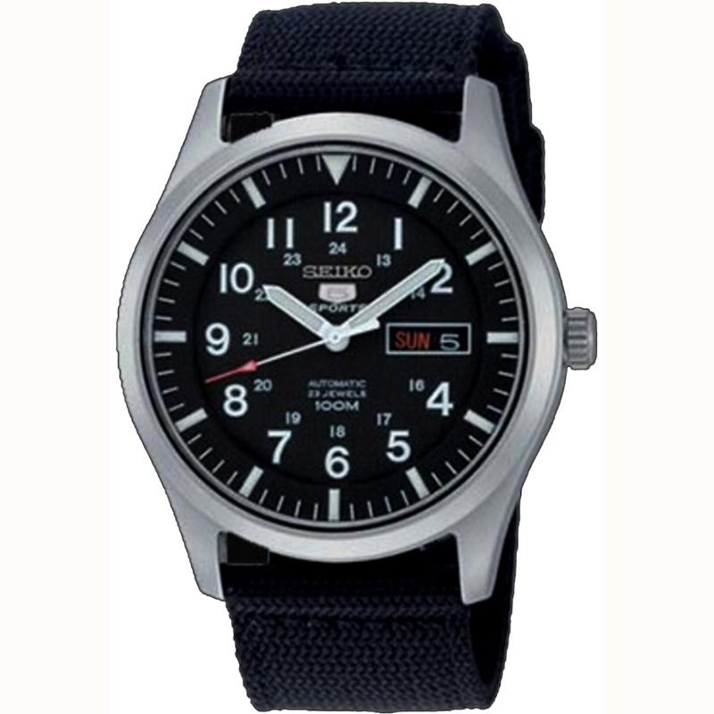 Seiko 5 Automatic - Jam Tangan Pria - Hitam - Tali Nylon - 51GZNS