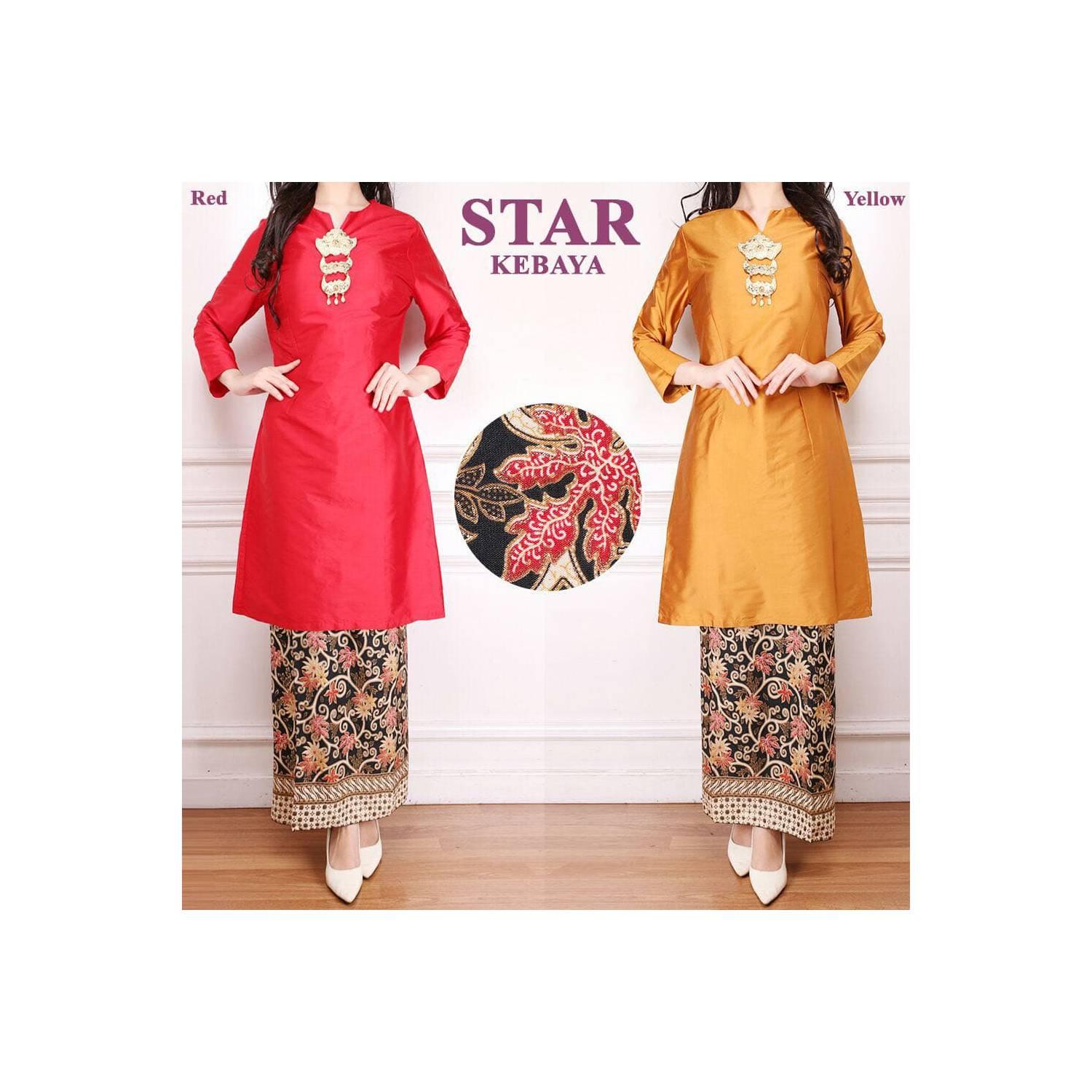 Baju kurung baju malaysia baju melayu taveta merah dan kuning