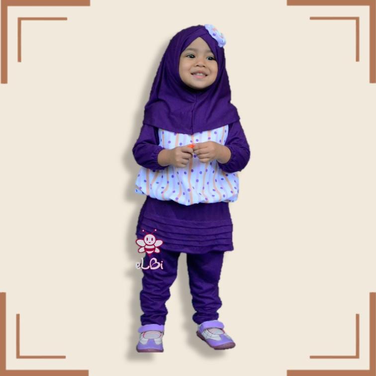 eLBi - Baju Muslim Anak Perempuan / Baju Muslim Balita Perempuan / Gamis Anak Perempuan / Uliya Series