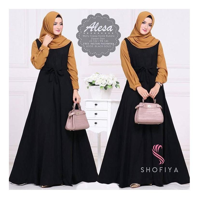 “BC ALICIA” Maxi Dress Syari Gamis Bahan Balotely Wolfice Katun Rubiah Spandek Panjang Hijab Casual Pakaian Wanita Trand Terbaru Fashionable