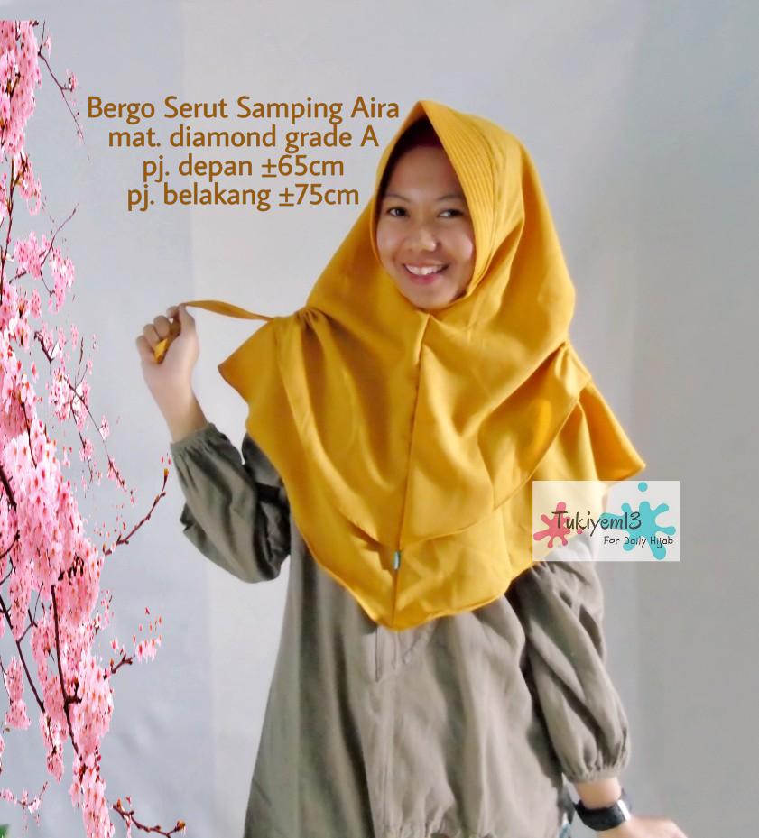 Tukiyem13 - Bergo Instan Serut Kerut Hijab Kerudung Jilbab Wanita Khimar Serut Samping