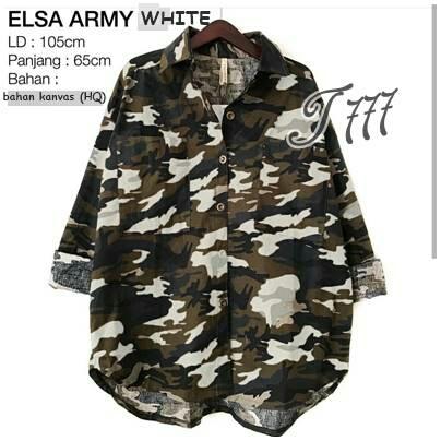 J&C Elsa Hem Army / Kemeja Kanvas / Long Hem Kanvas / Atasan Muslim / Kemeja Lengan Panjang / Kemeja Casual / Casual Hem / Baju Santai Wanita / Kemeja Wanita / Kemeja Kasual