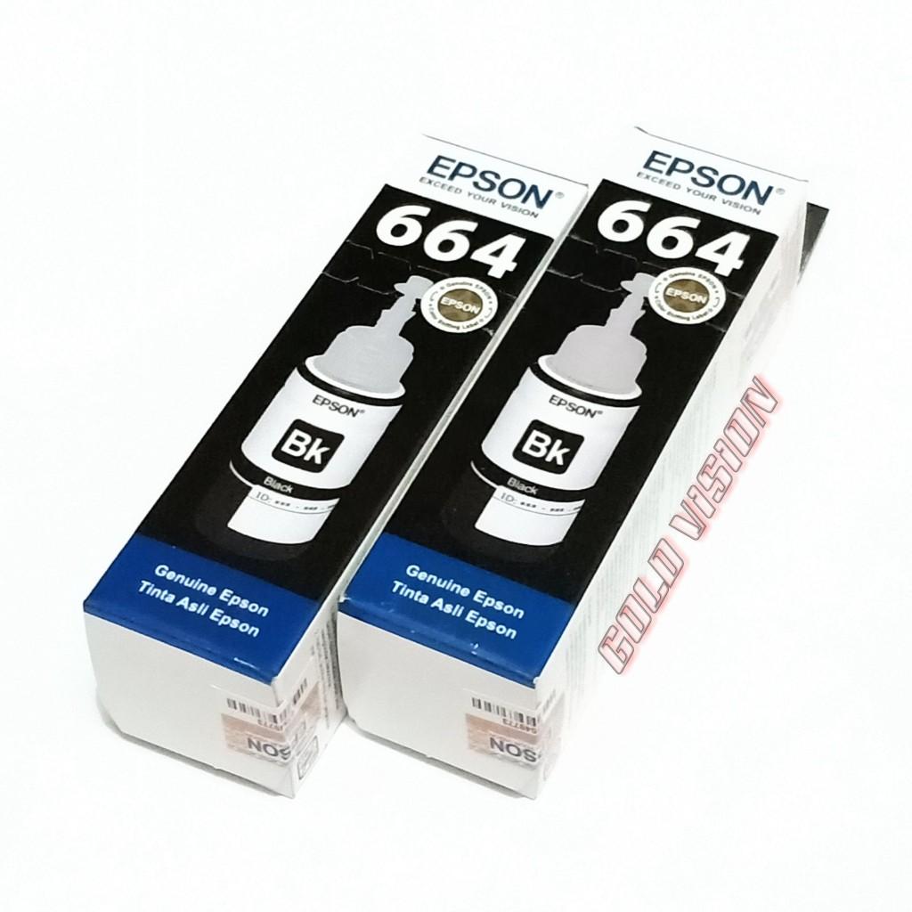 1 Set Isi 2 PCS Tinta Printer Epson 664 T664 T6641 T6642 T6643 T6644 L Series - GOLD VISION