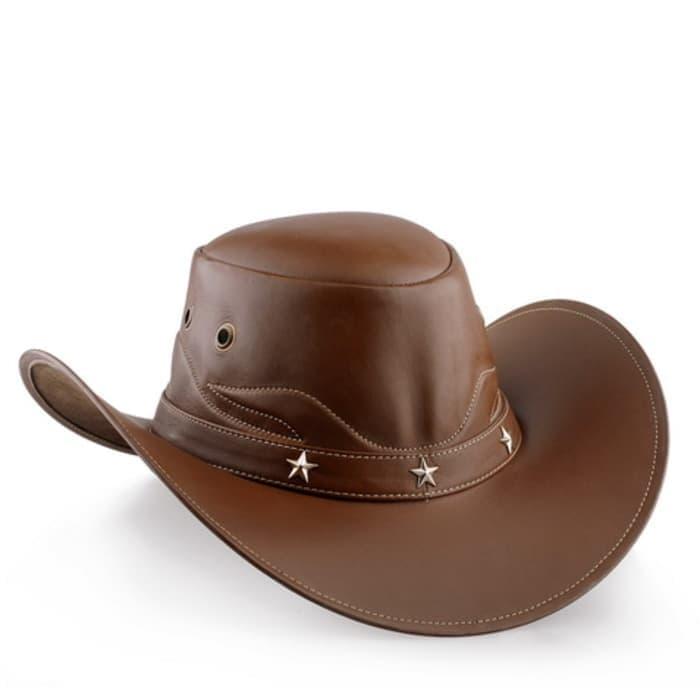 Promo Terbatas!! Grosir Topi Cowboy Coboy Coboi Koboy Koboi Kulit Sapi Asli Garut Keren - ready stock