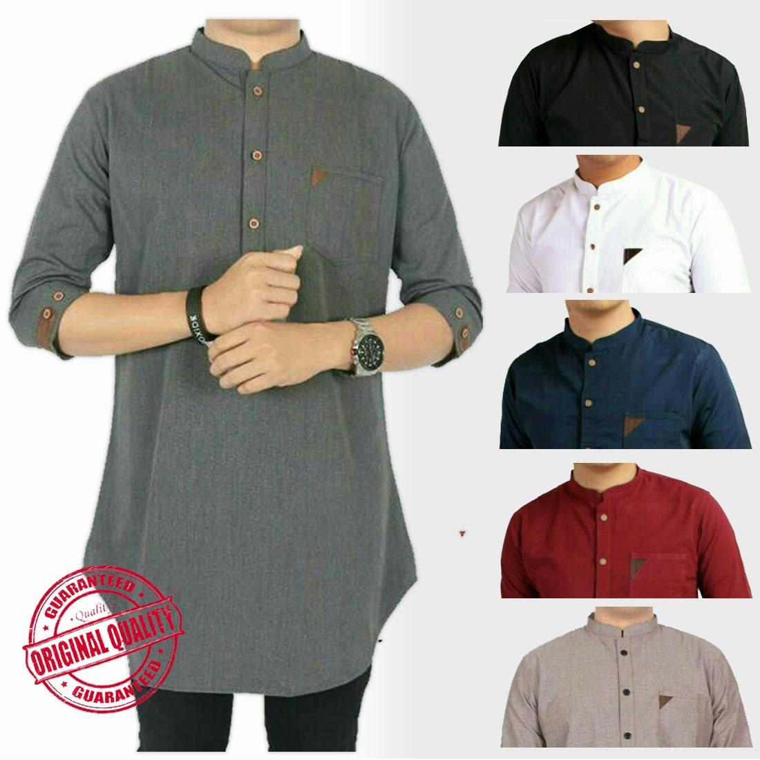 Kemeja koko pria polos lengan tanggung 3/4 pakistan BEST SELLER