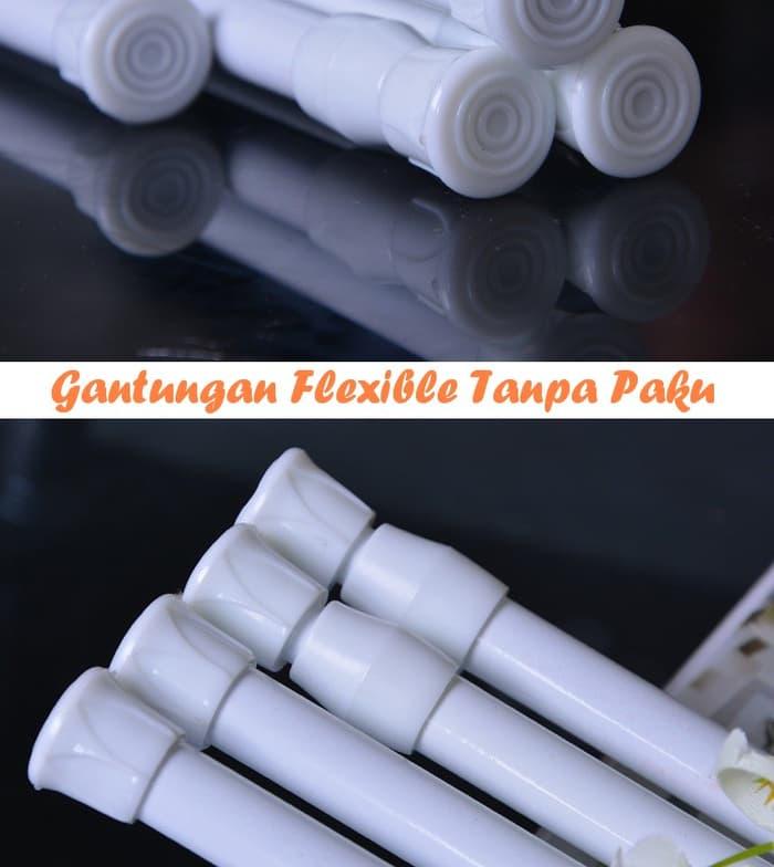 PROMO Size 102-190Cm Tiang Gorden Tirai Gantungan Flexible Tanpa Paku
