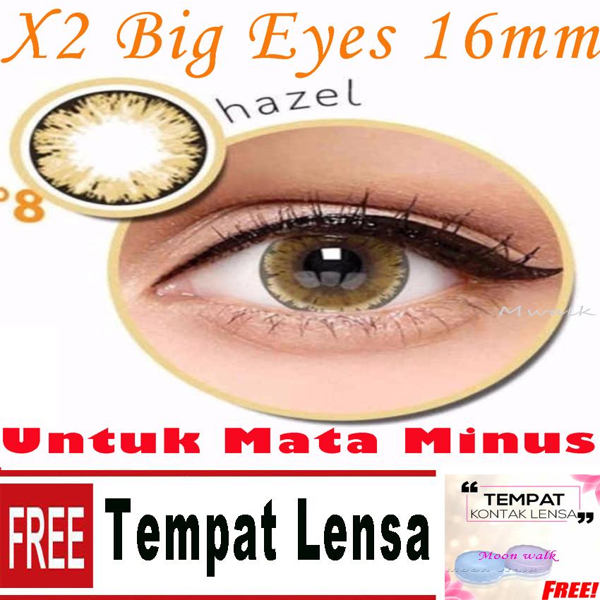 X2 Ice Nude N8 Softlens Untuk Mata Minus – HaZel (Brown) + Free Lenscase