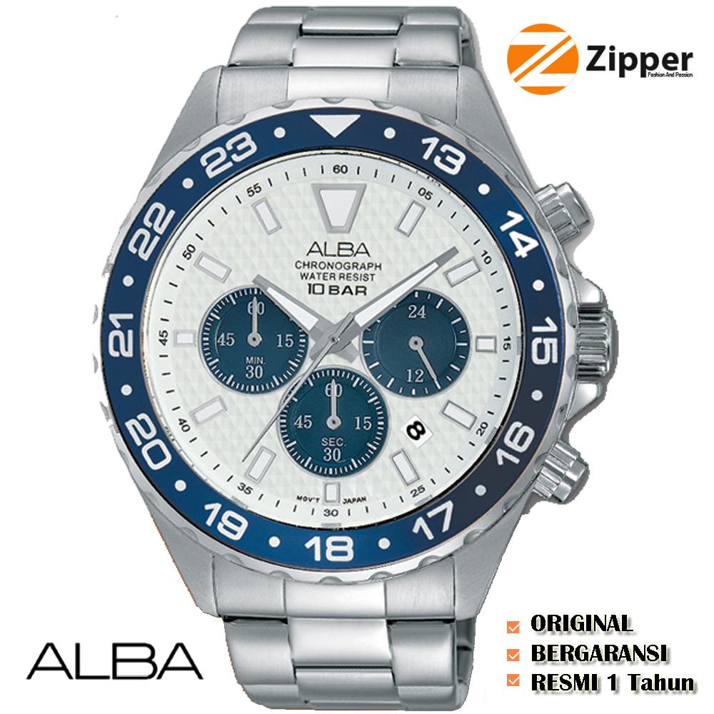 Alba Active Chronograph Jam Tangan Pria - Tali Stainless Steel - AT3909X1