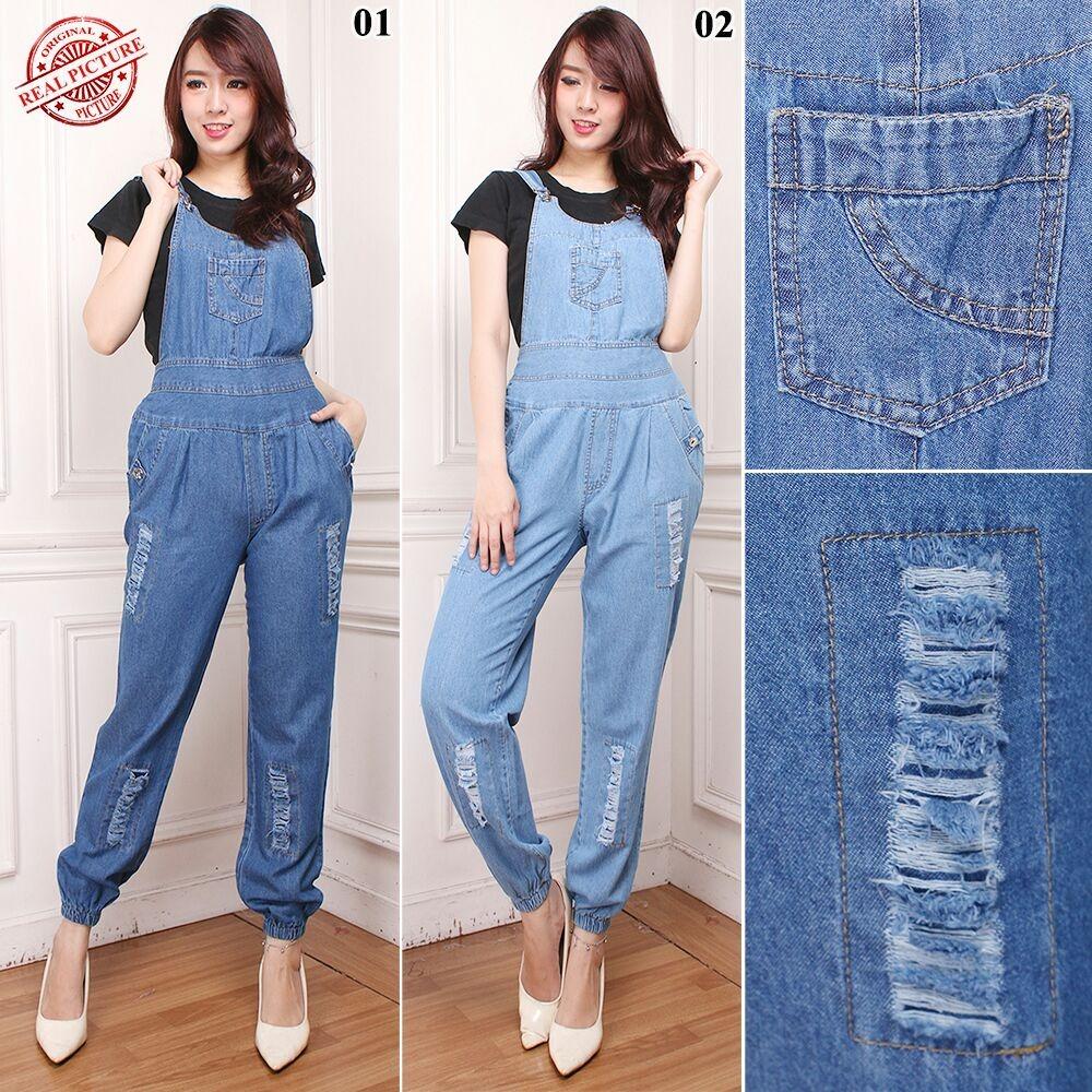 SB Collection Celana Panjang Halena Joger Overall Jumpsuit Jeans Wanita