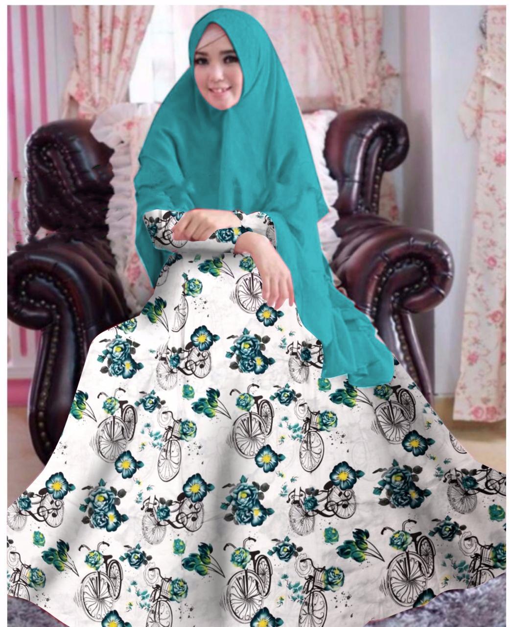 gamis syari assafa katun jepang plus khimar