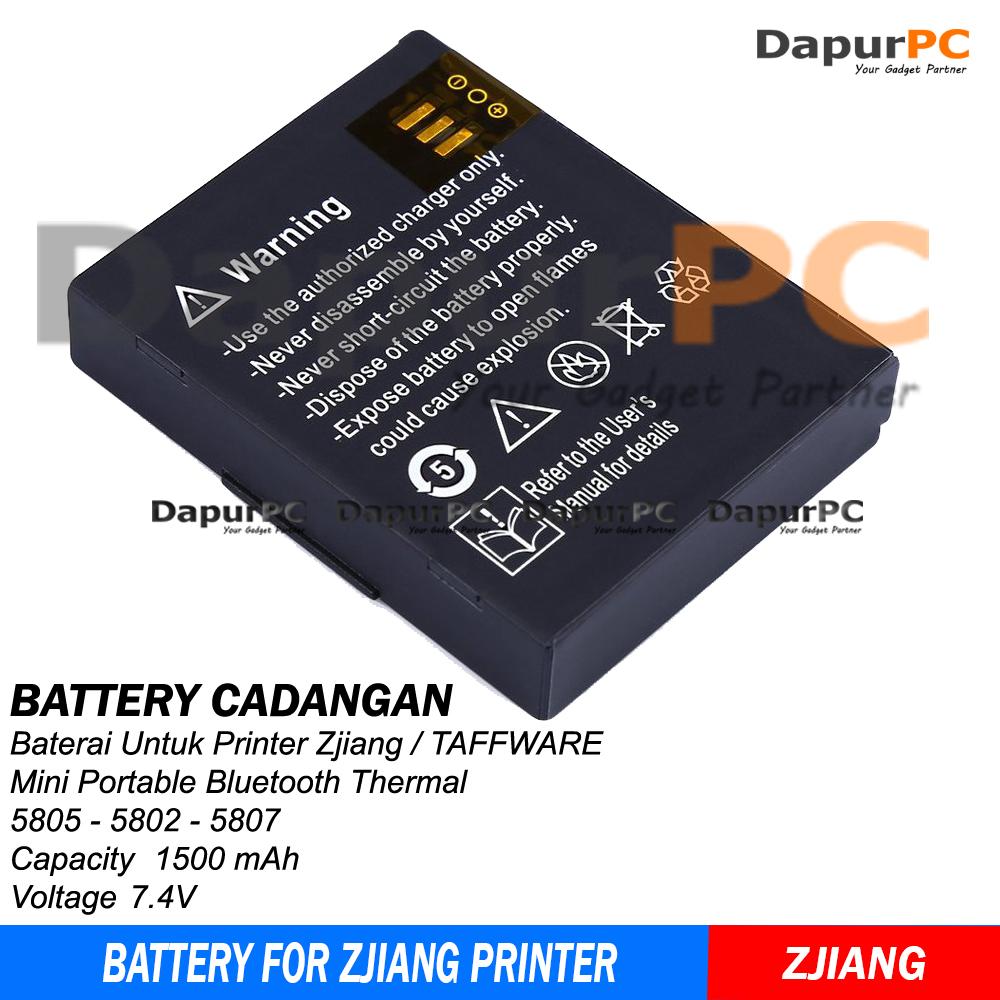 Battery Printer Bluetooth Thermal Zjiang - Taffware 5805 5802 5807