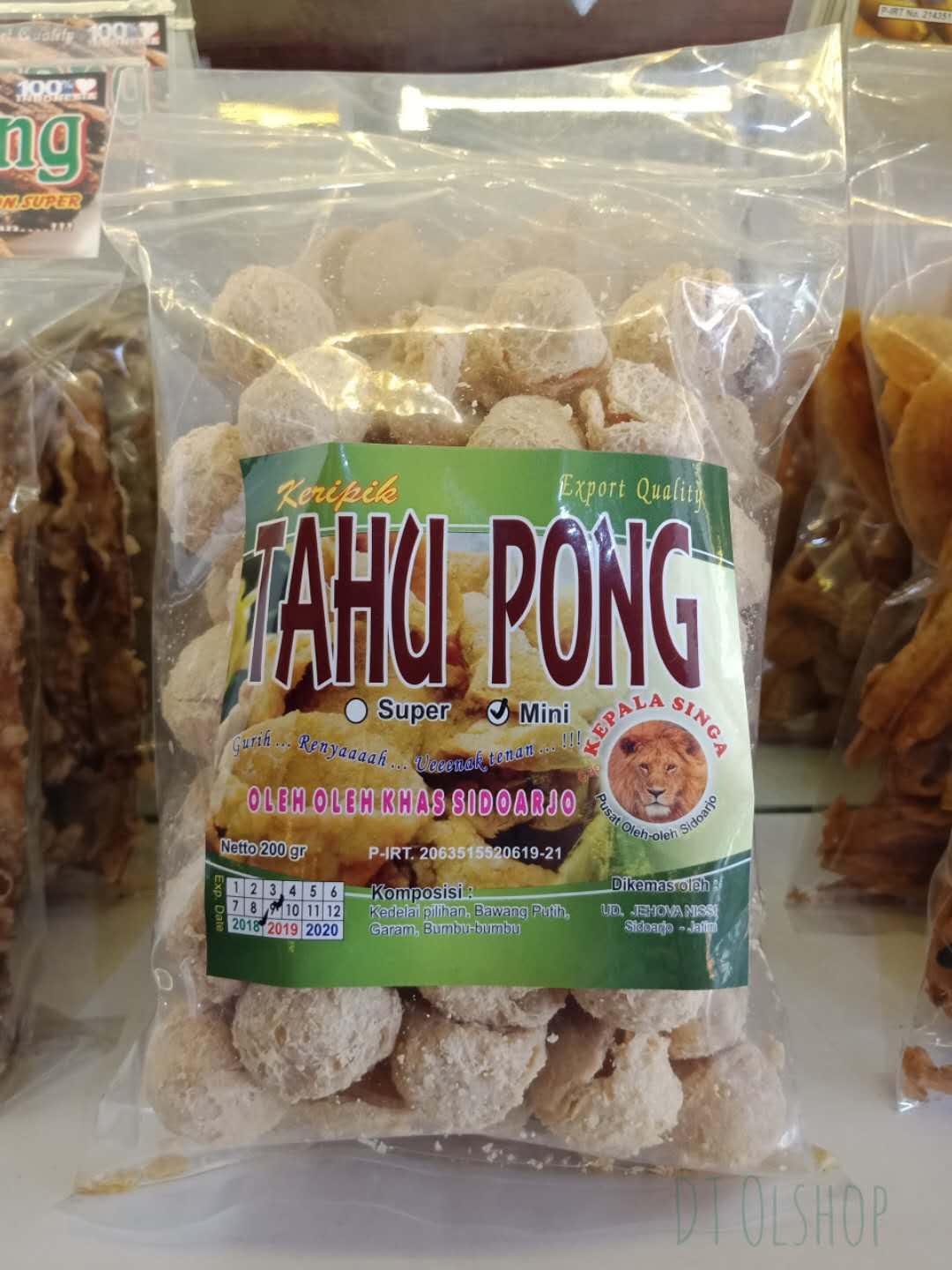 Keripik Tahu Pong Mini Oleh Oleh Khas Sidoarjo Kripik cap Kepala Singa