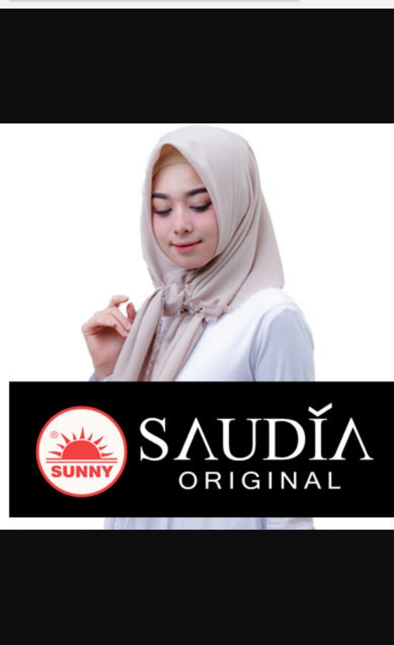 Hijab Segi Empat Saudia By Sunny Original Motif Polos ( BUKAN YANG KW