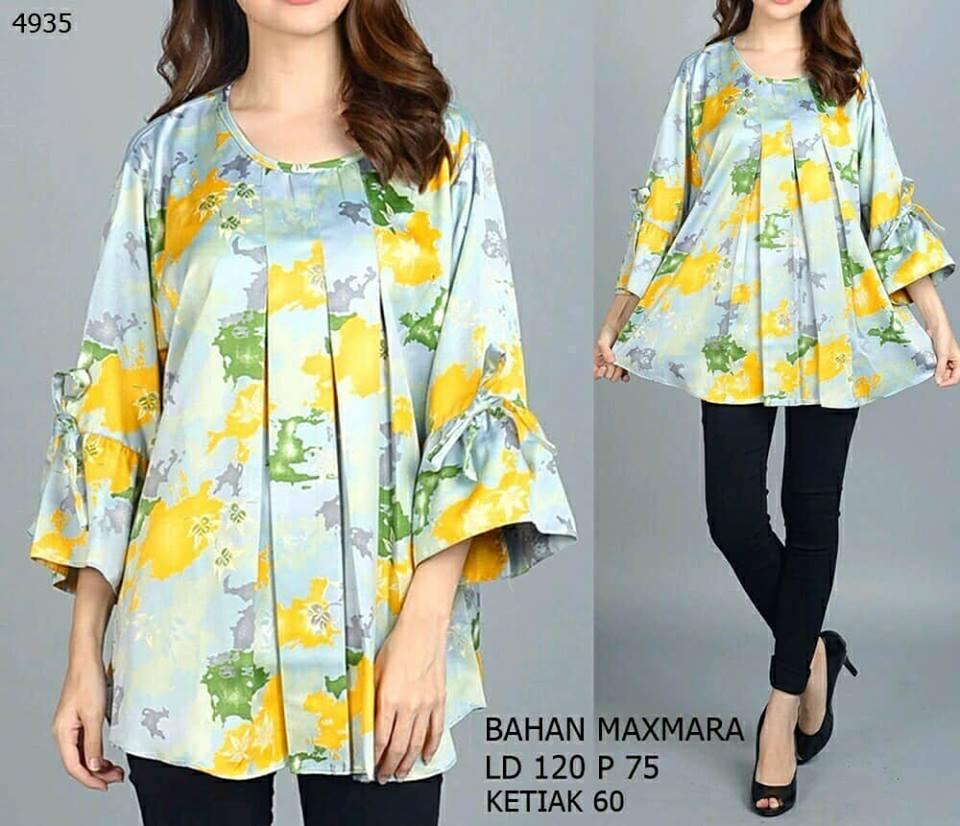 COUPLELOVER- BLOUSE JUMBO CLOUDY MOTIF BAJU UKURAN BESAR BLOUSE JUMBO WANITA FASHION BIG SIZE - XXXL