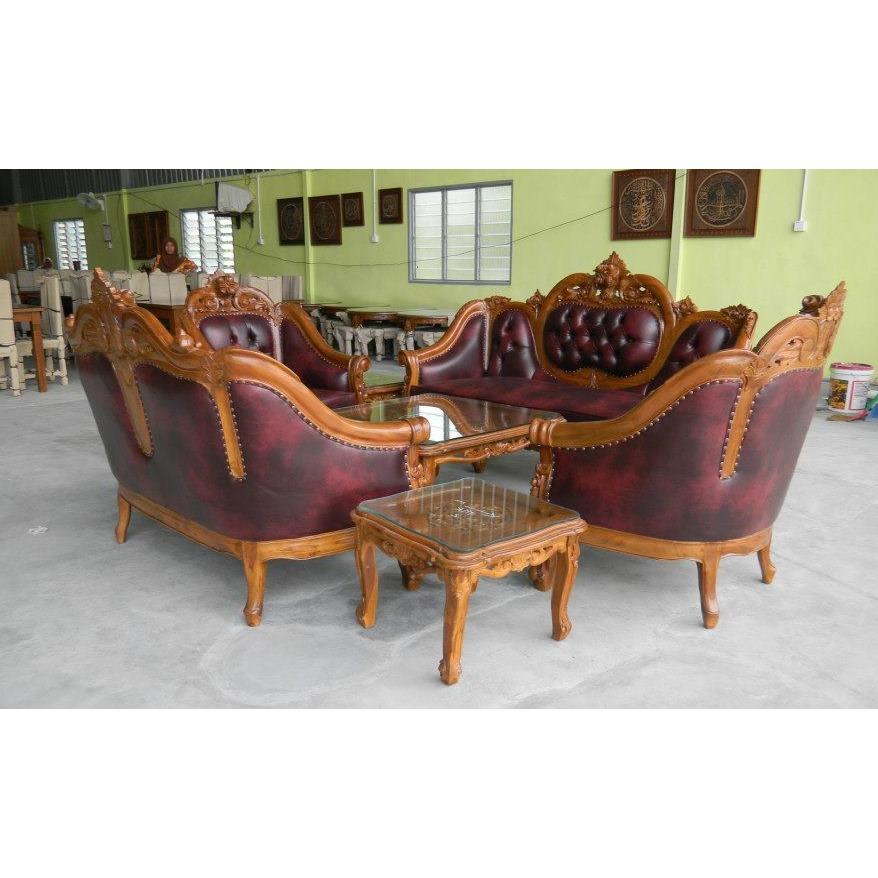 MPB010 Kursi Tamu Sofa Ganesa Mawar Kayu Jati Asli Jepara