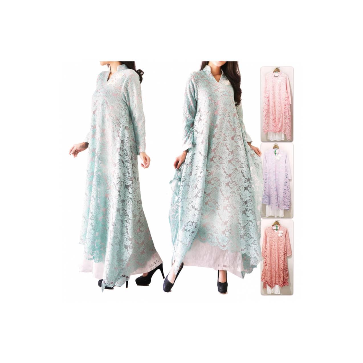 Gamis Maxi Full Brukat Zaskia / Maxi Dress / Lace Dresses / 11727