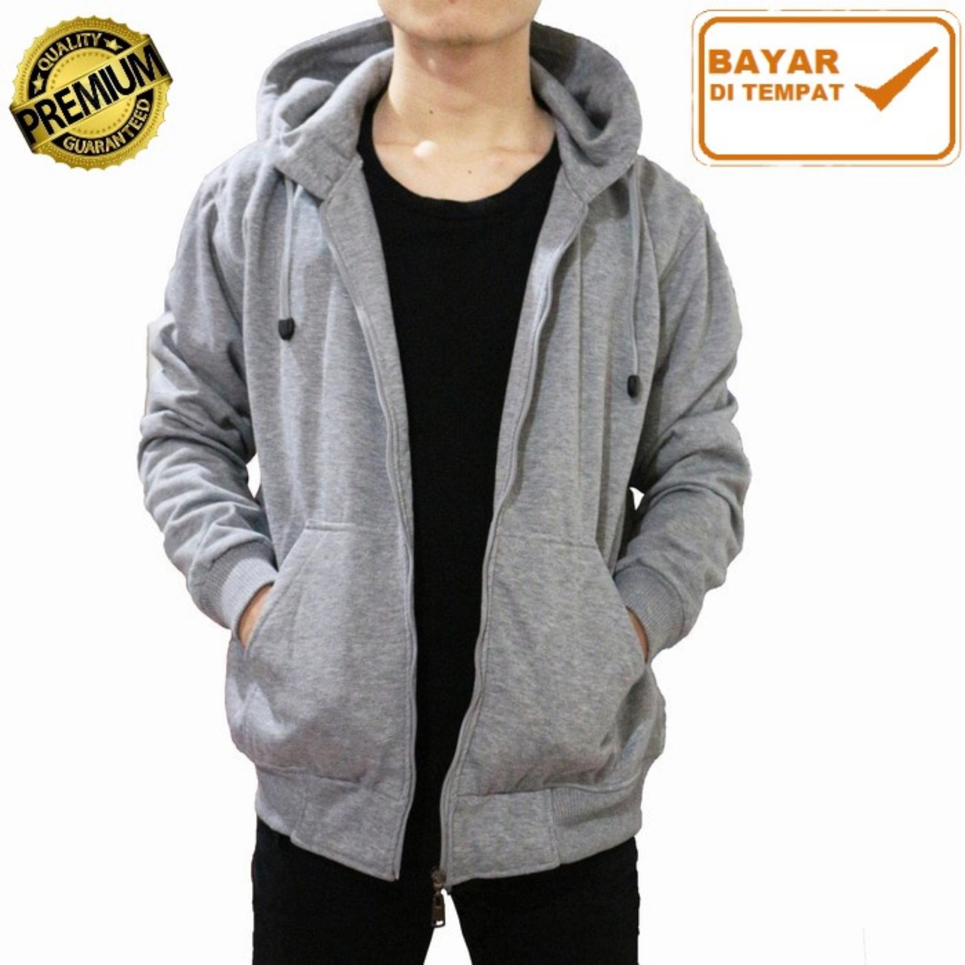 Bajukitaindonesia Jaket Hoodie Jumper Polos Merah Maroon Pria Dan Source · Jaket Jumper Hoodie Abu Tua