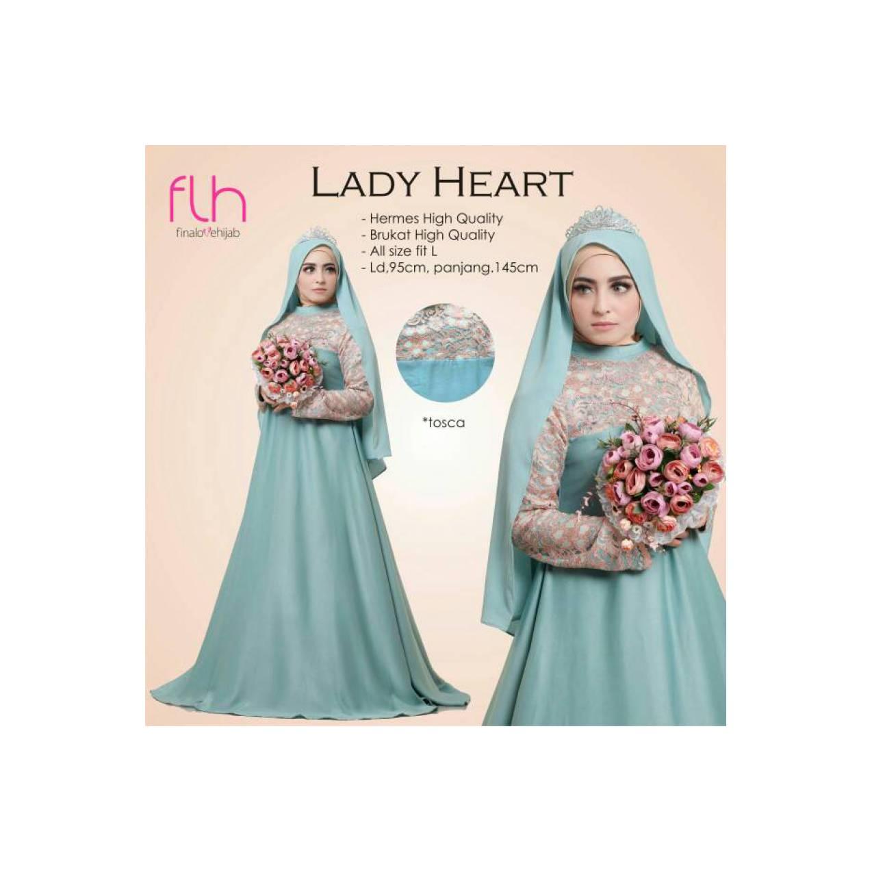 lady heart syari gamis gaun pesta pernikahan busana muslimah ori FLH