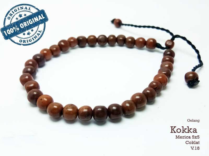 Zentine Store - Gelang Tasbih Terapi Kesehatan Pria / Wanita Kayu Kokka Kaukah- Merica 5x5 Coklat - Impor Timur Tengah