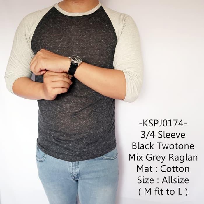Avocado - Kaos Lengan Panjang Pria 3/4 Model Terbaru / Baju Distro Cowok