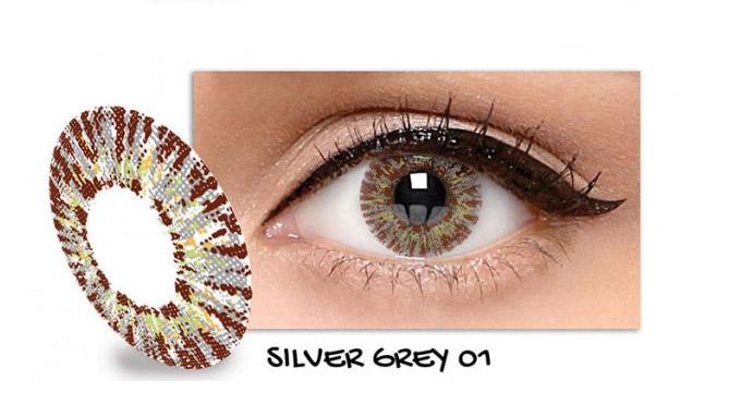 Exoticon Softlens by X2 ICE SILVER GREY 01 / NO 1 - Minus 2.75