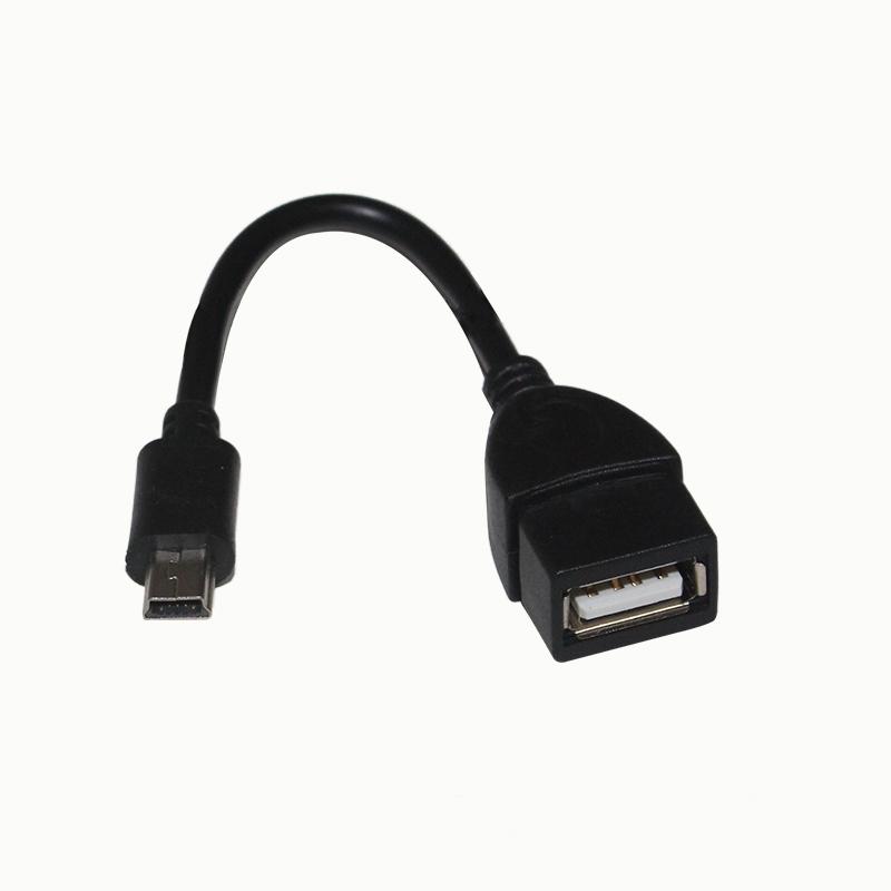 EELIC USB-MINI HITAM ISI 1 PCS MINI USB TO USB FEMALE OTG 5 PIN TO USB FEMALE MULTIFUNGSI BERKUALITAS TINGGI