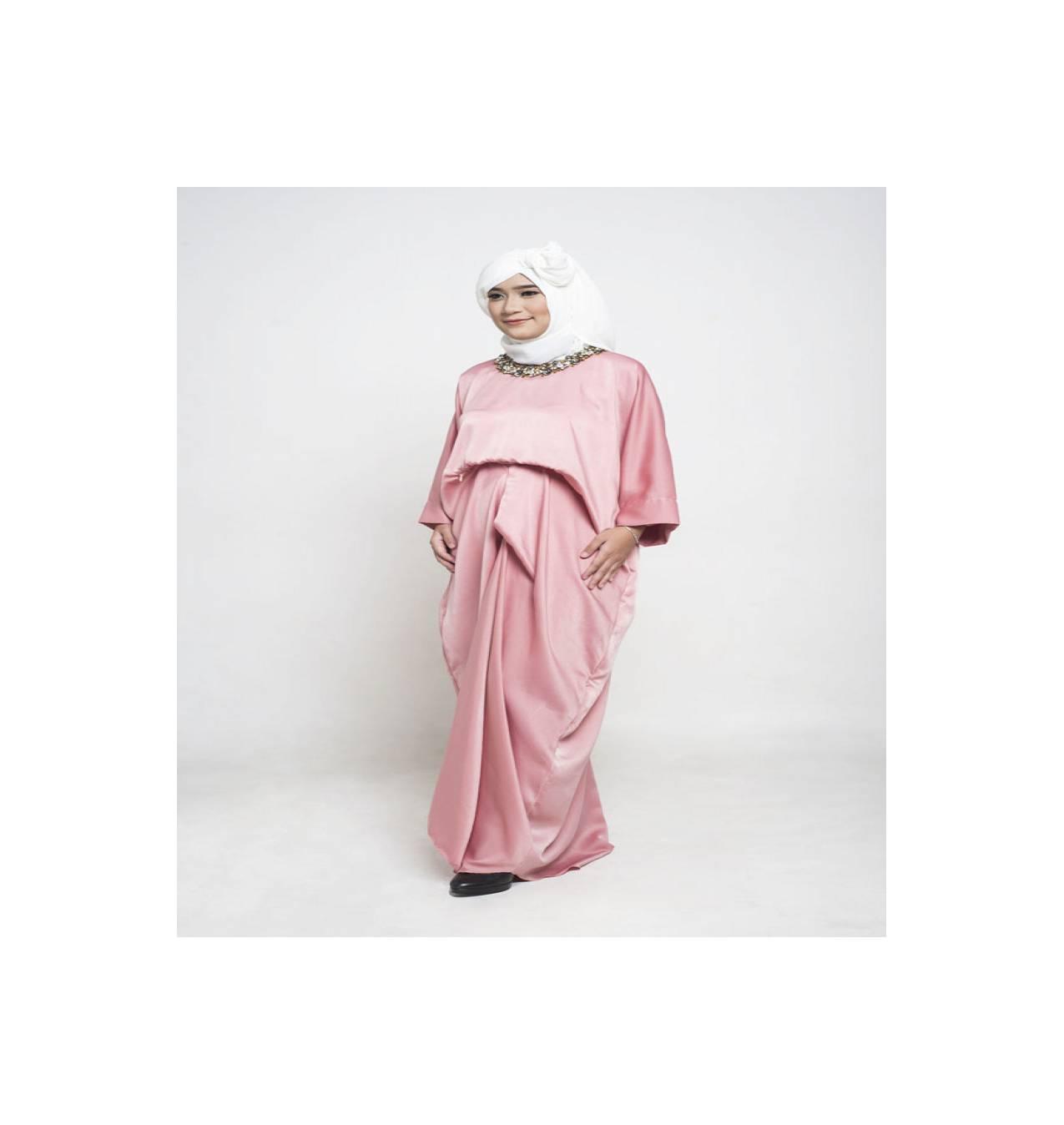 Jual Kaftan | Kaftan Menyusui | Nursing Kaftan Shanum Pink