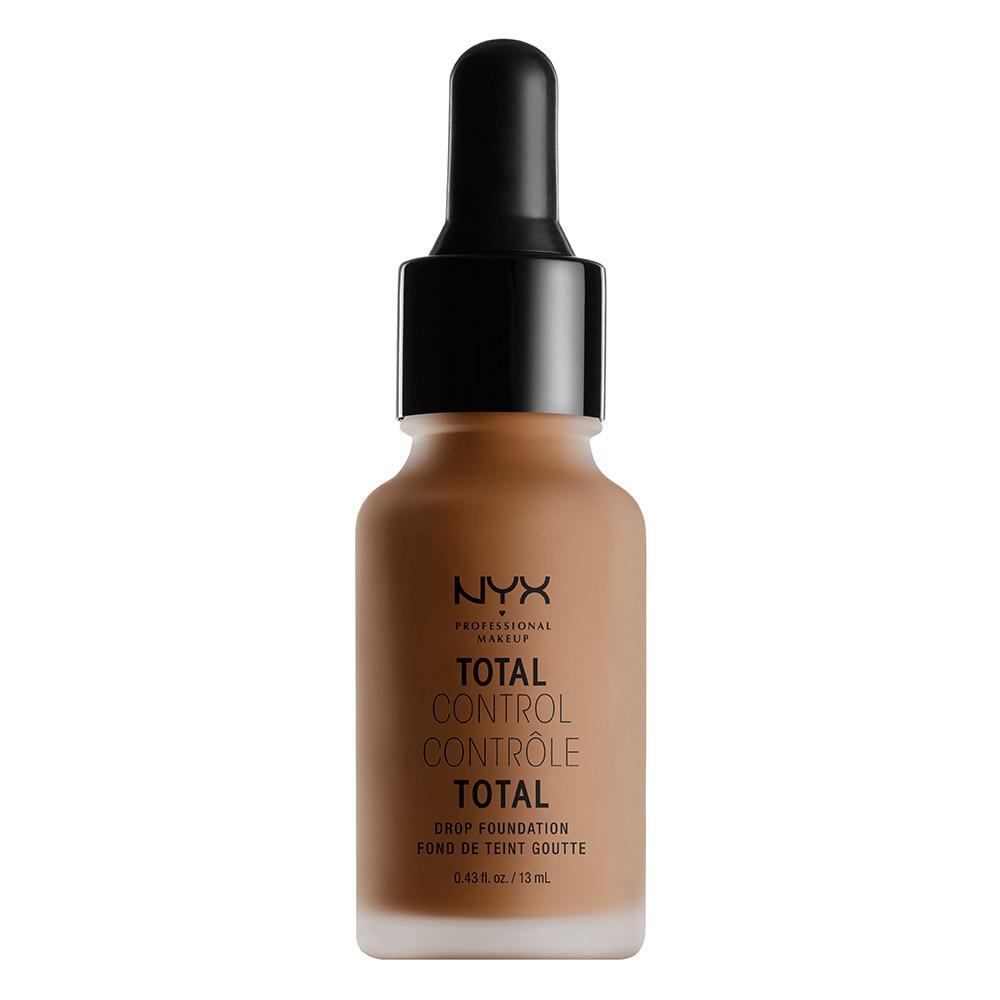 NYX Professional Makeup Total Control Drop Foundation Mocha - Alas Bedak Cair/Liquid Hasil Matte Untuk Kulit Normal Dan Berminyak Termasuk Dropper/Pipet